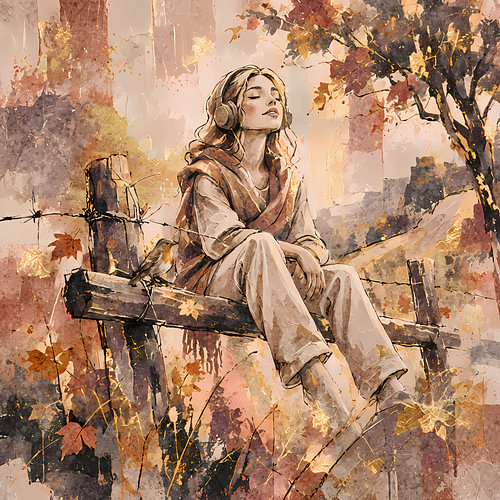 Listening to the sounds of autumn – square format