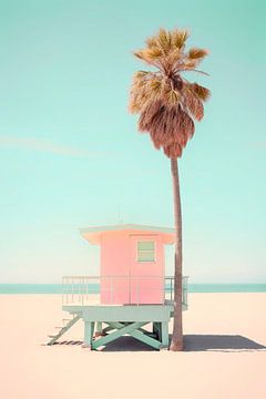 Roze strandhuis van Philippe HUGONNARD