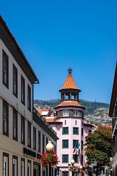 View to buildings in Funchal on the island Madeira, Portugal