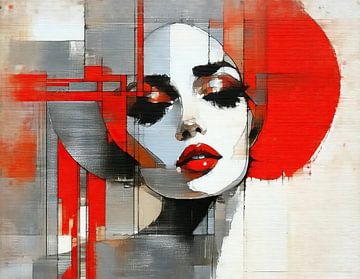 Rood Portret | Vrouw Rood van De Mooiste Kunst