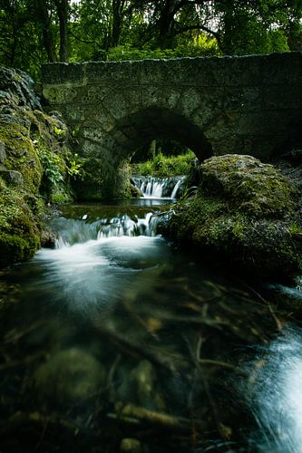 Water stream under bridge