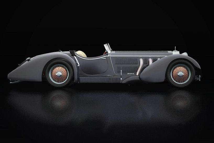 Mercedes-Benz SSK-710 Lateral View by Jan Keteleer on canvas
