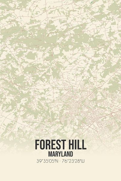 Carte ancienne de Forest Hill (Maryland), USA. par Affiches de lieux