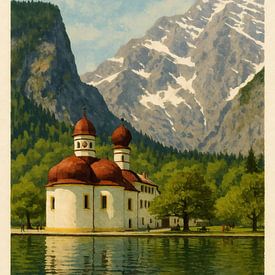St. Bartholomä – Spiegelbild am Königssee von Sabine Wagner