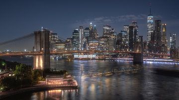 Lower Manhattan en de Brooklyn Bridge van Photo Wall Decoration