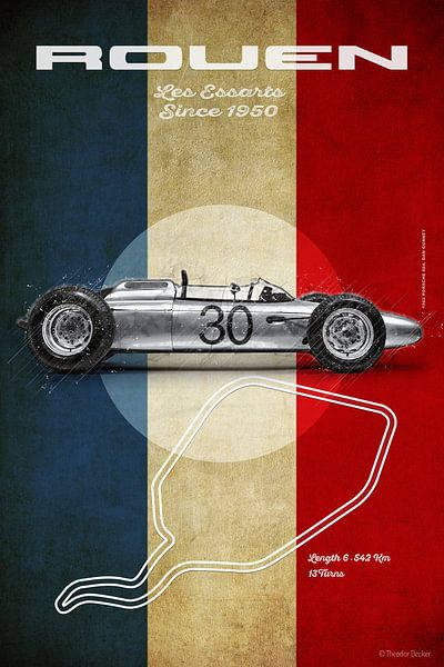 Rouen-les-Essarts Porsche 804 by Theodor Decker