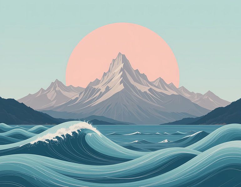 Majesté des montagnes en mer par Artistic