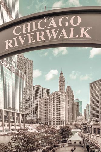 CHICAGO Riverwalk stedelijke vintage stijl