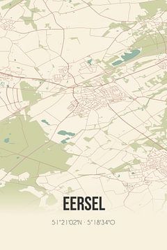 Vintage landkaart van Eersel (Noord-Brabant) van Rezona