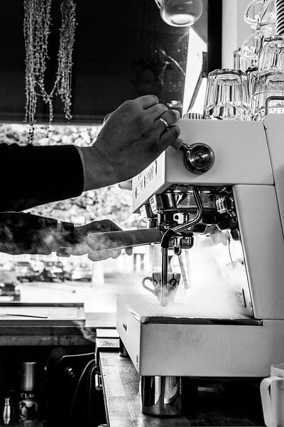 Preparing coffee by Tim Briers