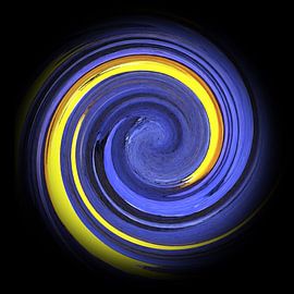 Fascinating spirals of colour on black 07 / Spiral / Swirl of colour by Kerstin Franz