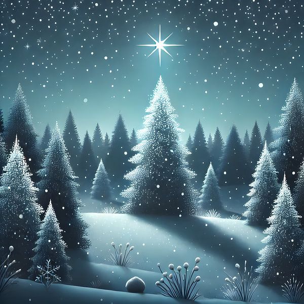 Winter forest in the snow by HorizonArtistry