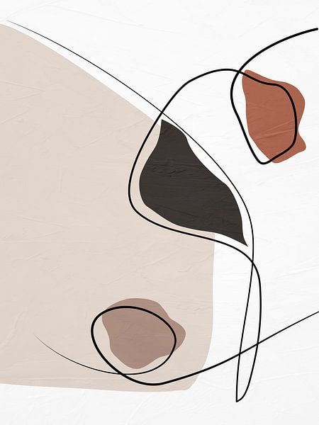Organic geometric abstract art in earth tones by Online Arts
