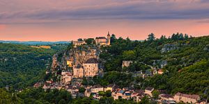 Panorama und Sonnenuntergang in Rocamadour, Frankreich