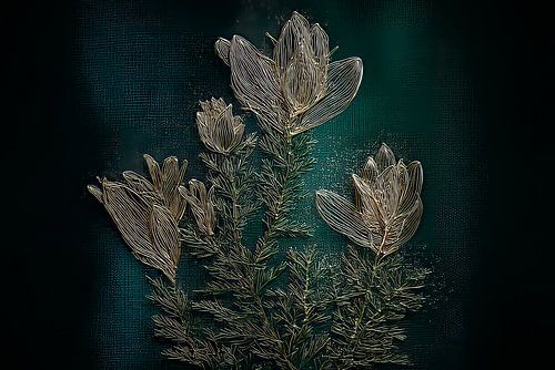 Gouden botanische lijnen