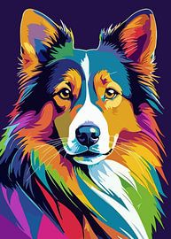 Chien de berger des Shetland Style Pop Art