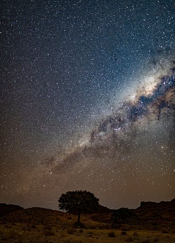 Melkweg boven de Namib woestijn in Namibië, Afrika
