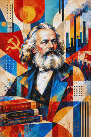 Portrait de Karl Marx – Philosophe politique emblématique sur Galerie Hoppenbrouwers