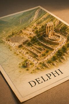 Delphi Temple of Apollo 3D Map – Ancient Ruins Wall Art by Travel Shop