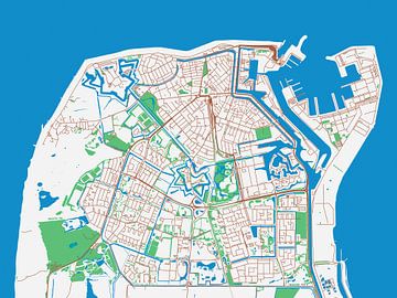 Kaart van Den Helder in de stijl Urban Ivory van Map Art Studio