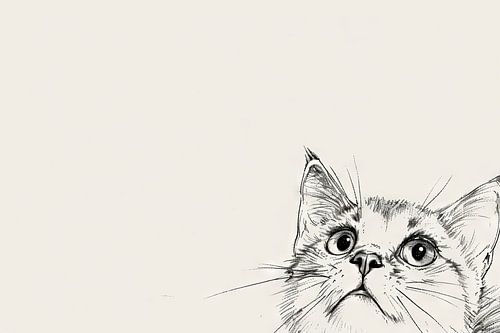 Nieuwsgierige kat - Illustratie