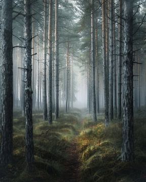 Mysterieuze paden in het bos van fernlichtsicht