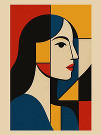 Bauhaus Schoonheid - Abstract Kleurenblok van coretan tangan