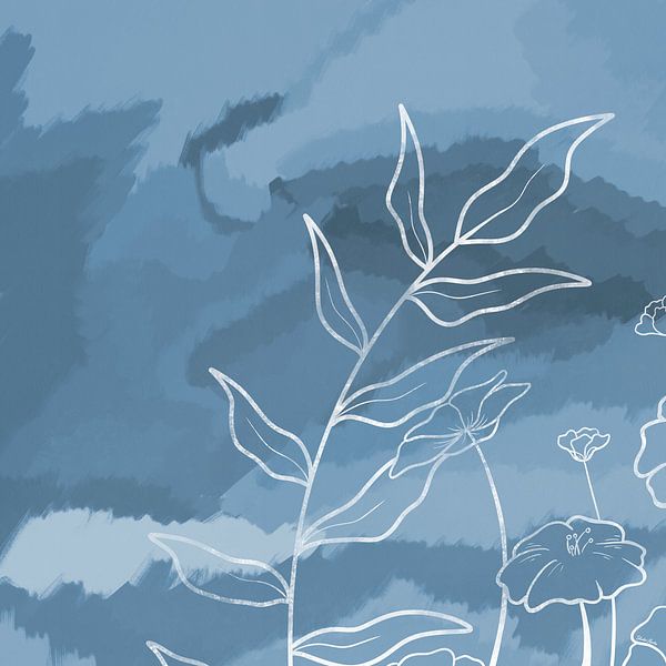 Blue ink - Modern painting by Studio Hinte