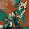 Illustration de renard en style géométrique rétro sur Eva Lee