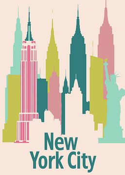 Pastel City Abstract New York by Art Kingdom