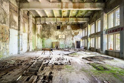 Salle de sport abandonnée à Tchernobyl.