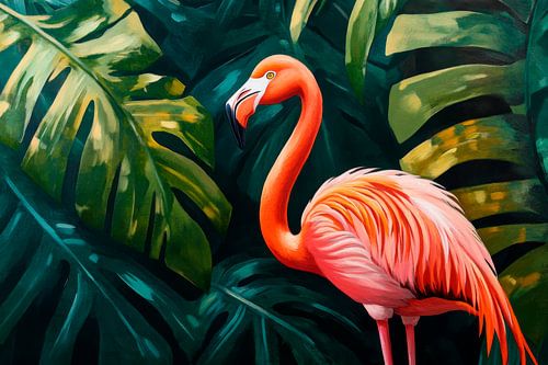 Flamingo in de jungle