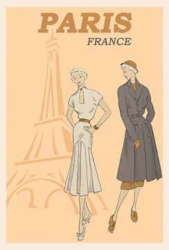 Modeschets Parijs Eiffeltoren van Peter Balan