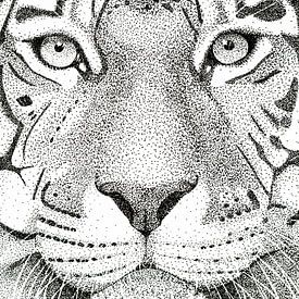 Portrait d'un tigre sur Lianne Landsman