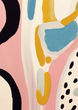 Abstracte moderne vormen en lijnen in pastelkleuren van Studio Allee