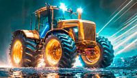 Goudkleurige tractor met elektromotor van Mustafa Kurnaz thumbnail