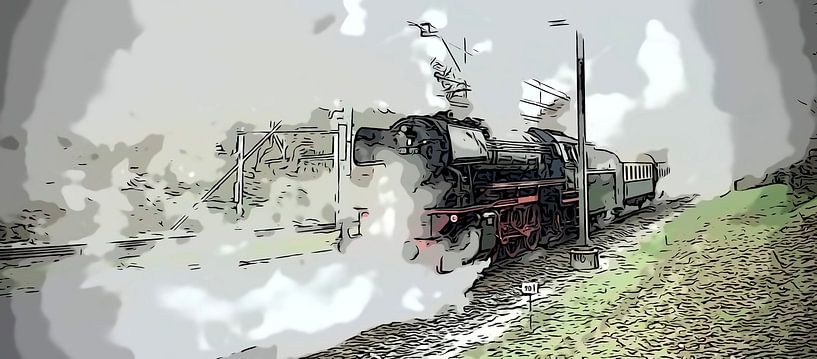 Steam train in Arnhem by Eric de Haan