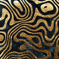 Donkerblauwe marmeren textuur met goud