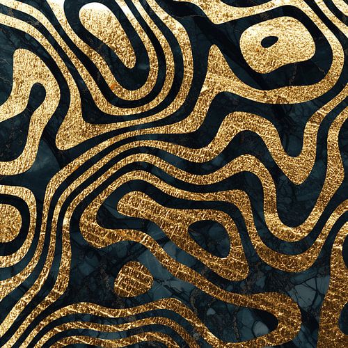 Donkerblauwe marmeren textuur met goud