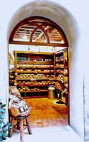 Blik in Kaaswinkel Pienza Toscane