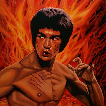 Bruce Lee 2 Schilderij Enter The Dragon von Paul Meijering
