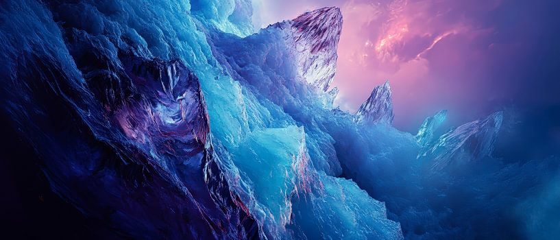 Icy mountain landscape at dusk by Poster Art Shop