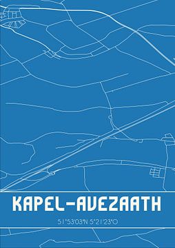 Blaupause | Karte | Kapel-Avezaath (Gelderland) von Rezona
