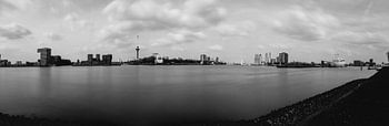 Drie peilers van Rotterdam (panorama) zwartwit