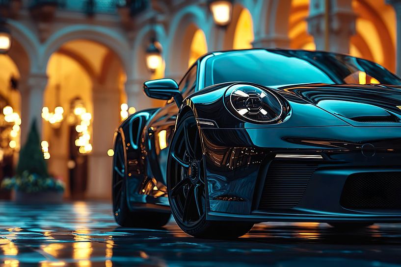 Une Porsche 911 GT3 noire par PixelPrestige
