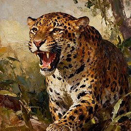 Dieren in het wild - Ontembare gratie - Luipaard 2 van Johannas Art Creations