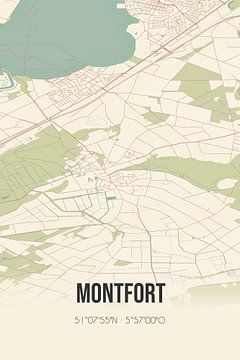 Vintage landkaart van Montfort (Limburg) van MijnStadsPoster