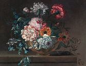 Jean-Baptiste Monnoyer, Nature morte d'œillets et autres fleurs par Des maîtres magistraux Aperçu