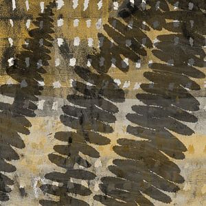 Japandi abstract met natuurlijke planten en patronen. Varenbladeren I