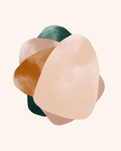 Modern abstract watercolour in earth tones by Studio Allee